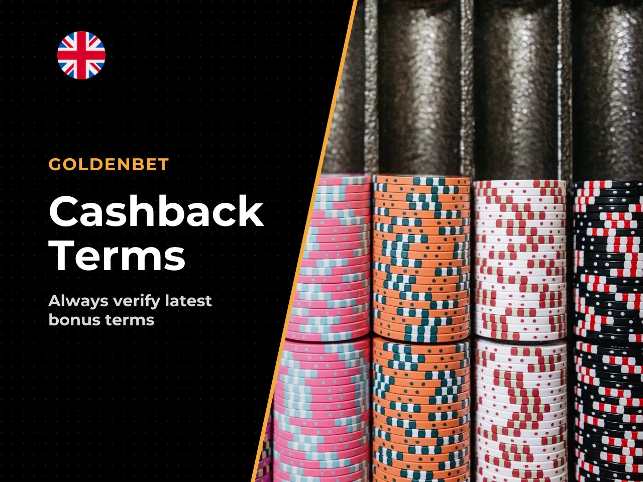 Important The cashback wagering requirement is